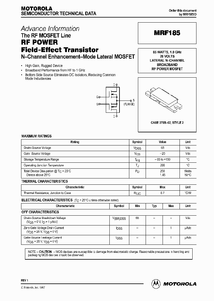 MRF185_517117.PDF Datasheet