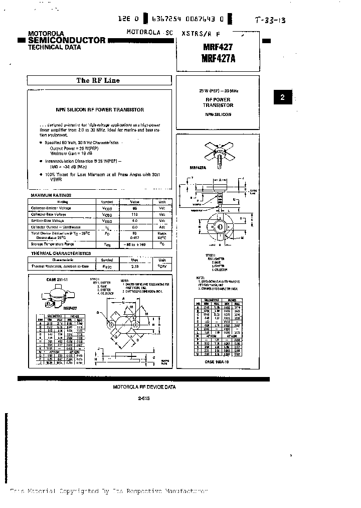 MRF427A_557299.PDF Datasheet