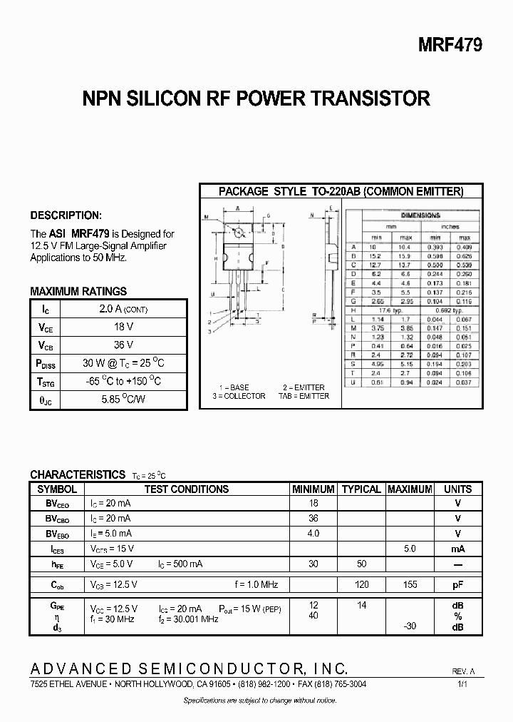 MRF479_500917.PDF Datasheet