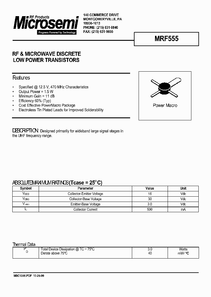 MRF555_531256.PDF Datasheet