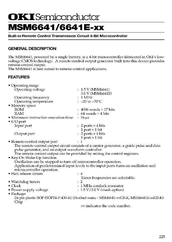 MSM6641E-XX_540257.PDF Datasheet