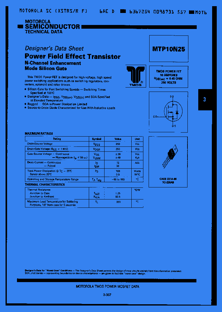 MTP10N25_495651.PDF Datasheet