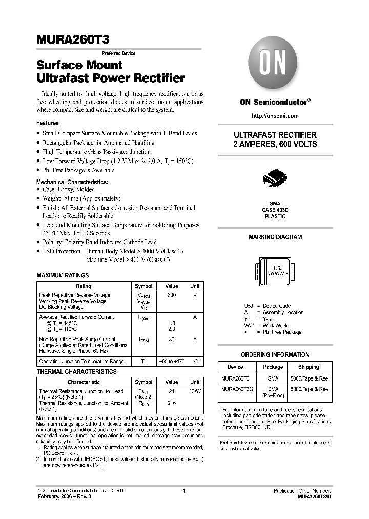 MURA260T3_540735.PDF Datasheet