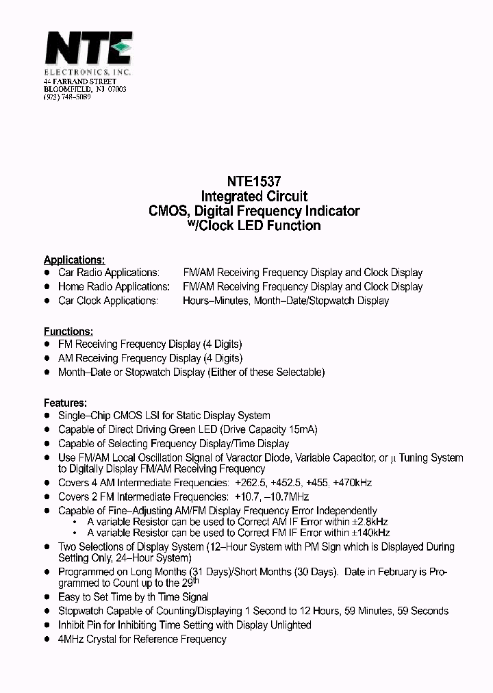 NTE1537_497587.PDF Datasheet