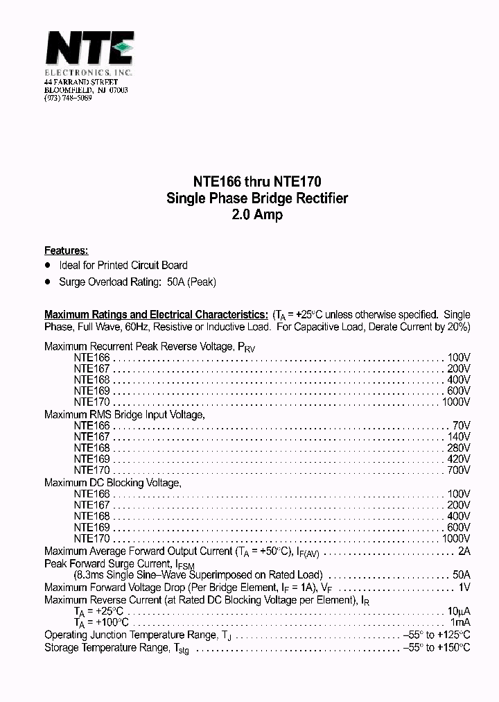 NTE168_537269.PDF Datasheet