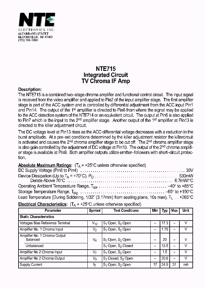 NTE715_525003.PDF Datasheet
