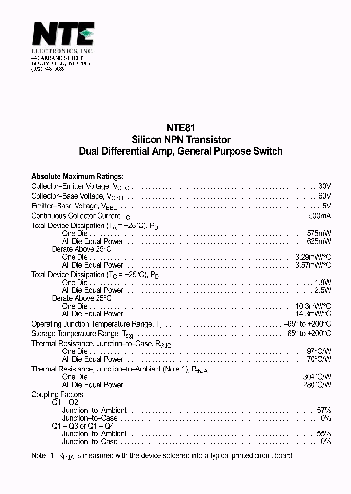 NTE81_488336.PDF Datasheet