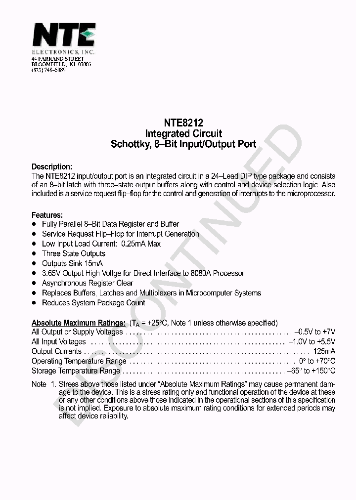 NTE8212_536344.PDF Datasheet