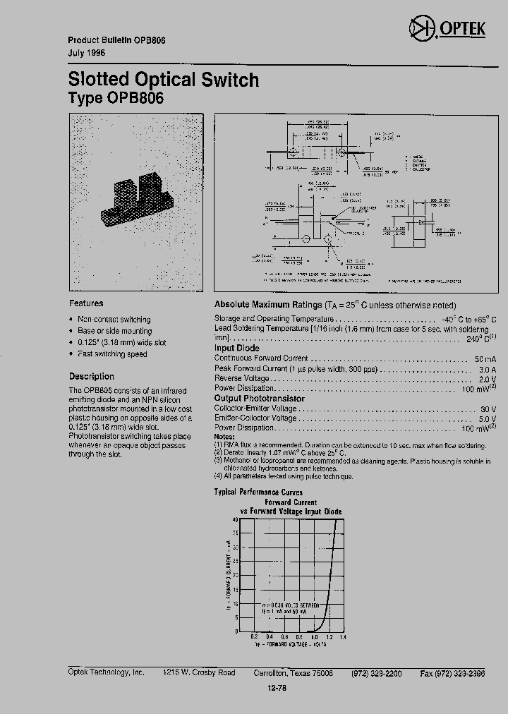 OPB806_545291.PDF Datasheet