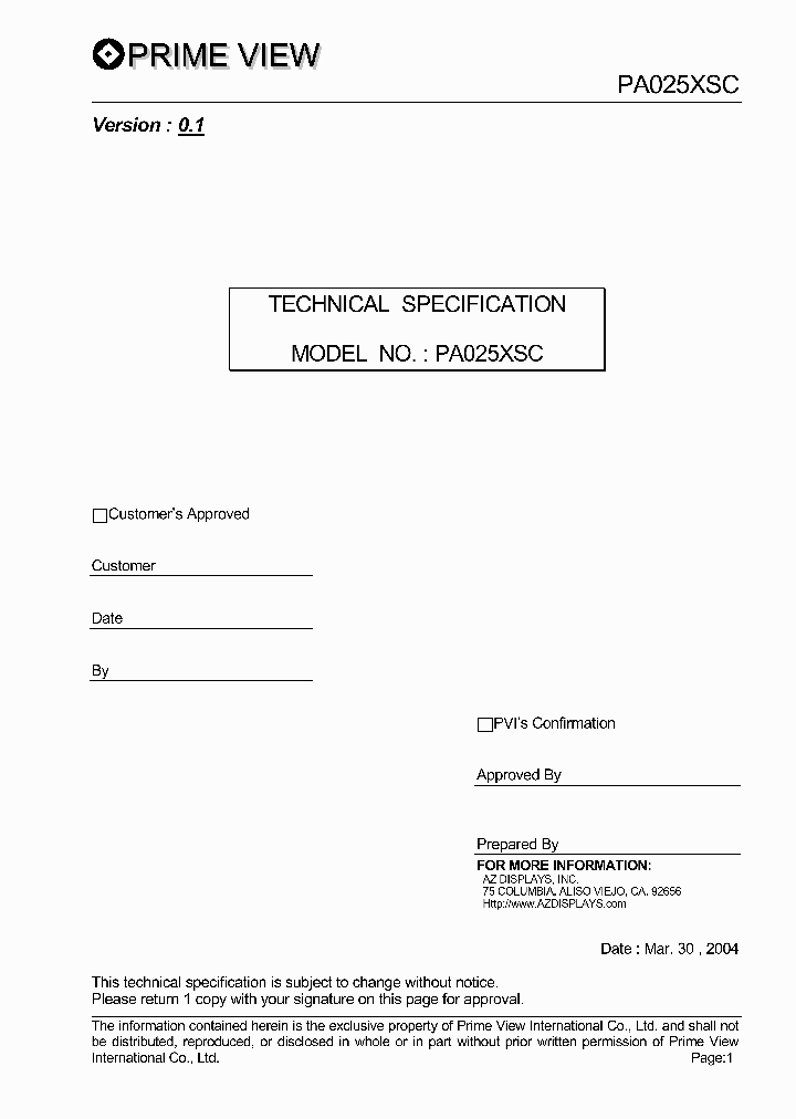 PA025XSC_506995.PDF Datasheet