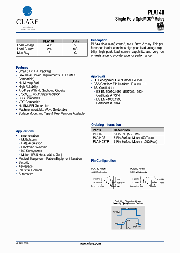 PLA140_540570.PDF Datasheet