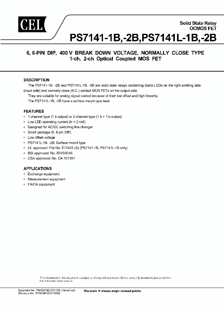 PS7141L-1B-E3-A_535605.PDF Datasheet