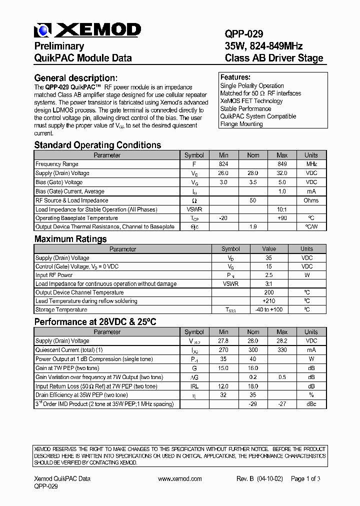QPP-029_539540.PDF Datasheet