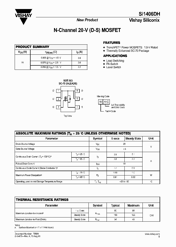 SI1406DH_508212.PDF Datasheet