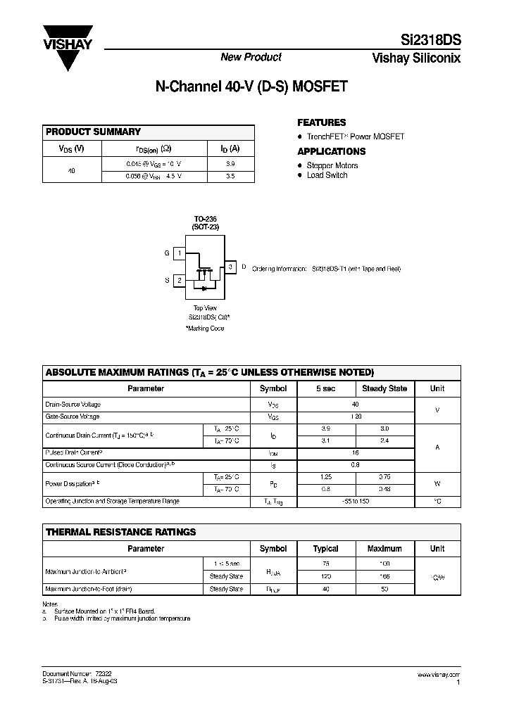 SI2318DS_522767.PDF Datasheet
