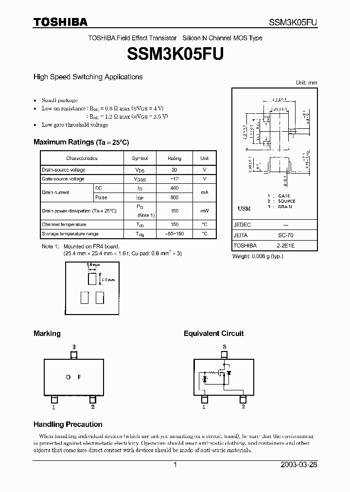 SSM3K05FU_553154.PDF Datasheet