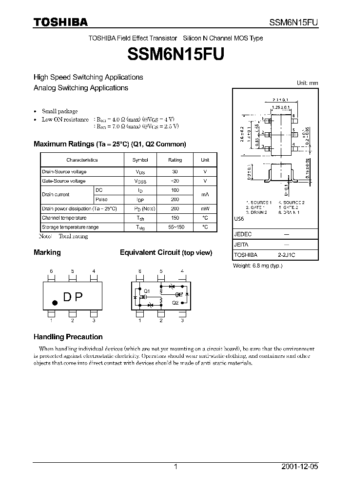 SSM6N15FU_529921.PDF Datasheet