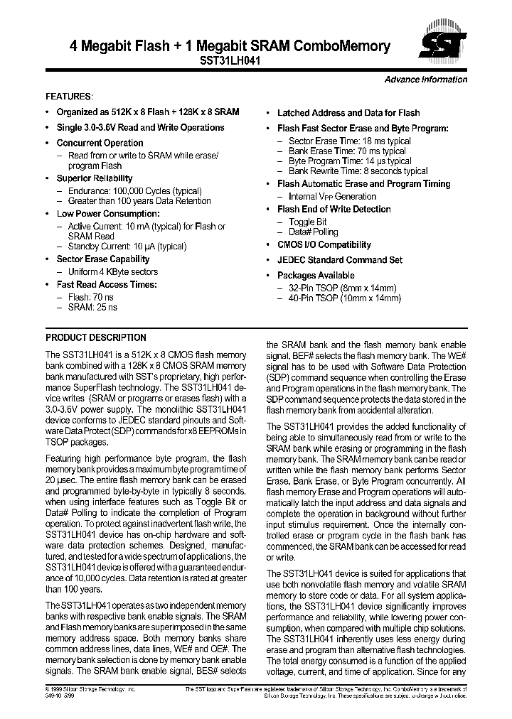 SST31LH041_558740.PDF Datasheet