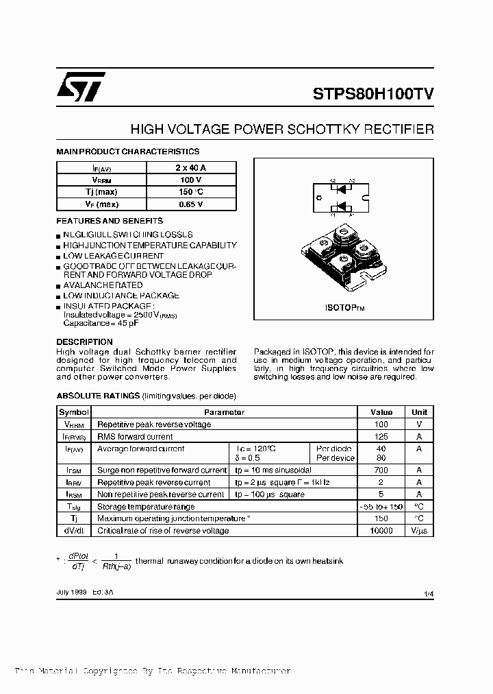 STPS80H100TV_515812.PDF Datasheet