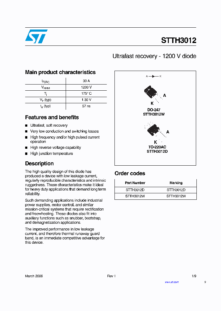 STTH3012_538239.PDF Datasheet