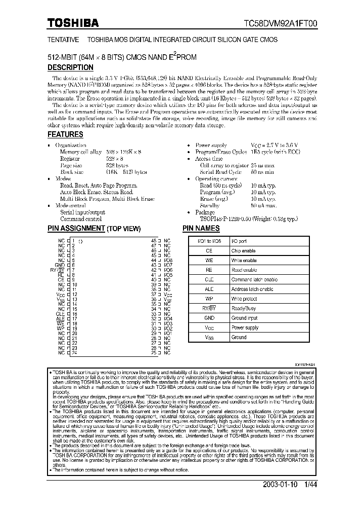TC58DVM92A1FT00_503981.PDF Datasheet