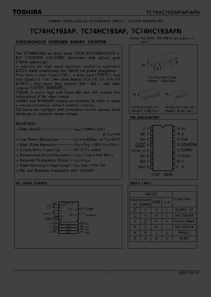 TC74HC193AFN_529234.PDF Datasheet