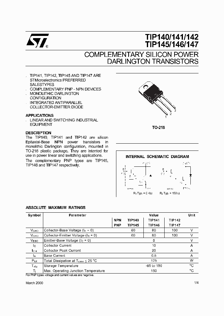 TIP140_550630.PDF Datasheet