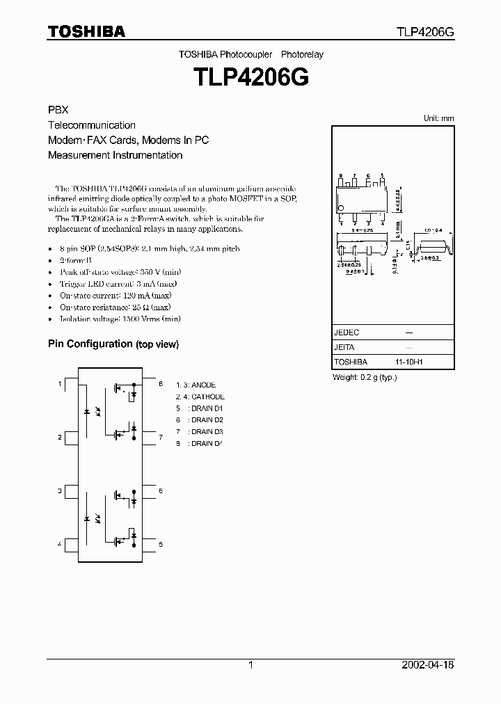 TLP4206G_551389.PDF Datasheet