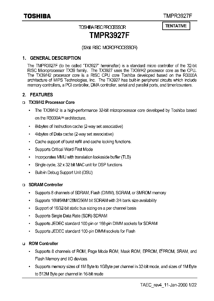 TMPR3927F_507996.PDF Datasheet