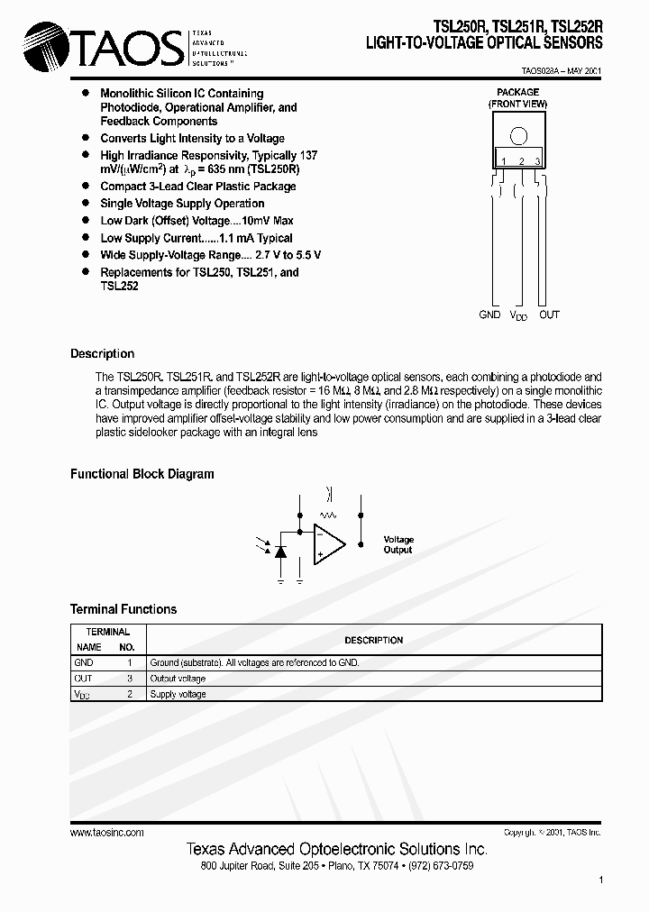 TSL250R_495529.PDF Datasheet