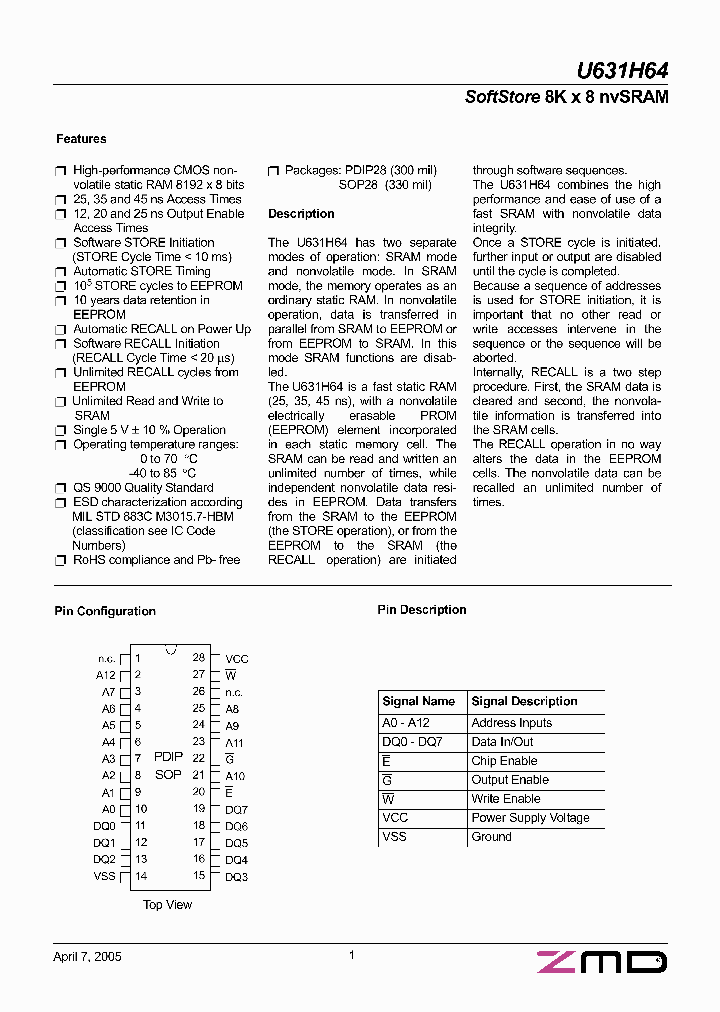 U631H64_494217.PDF Datasheet