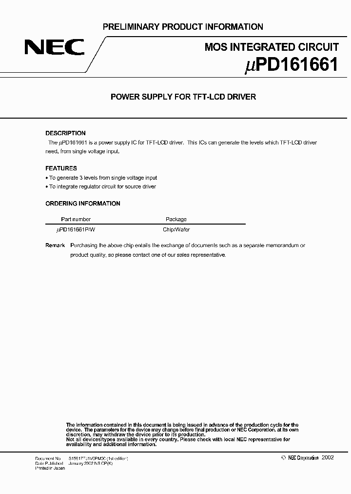 UPD161661_487288.PDF Datasheet
