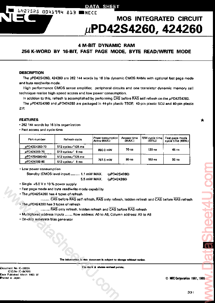 UPD424260_494186.PDF Datasheet