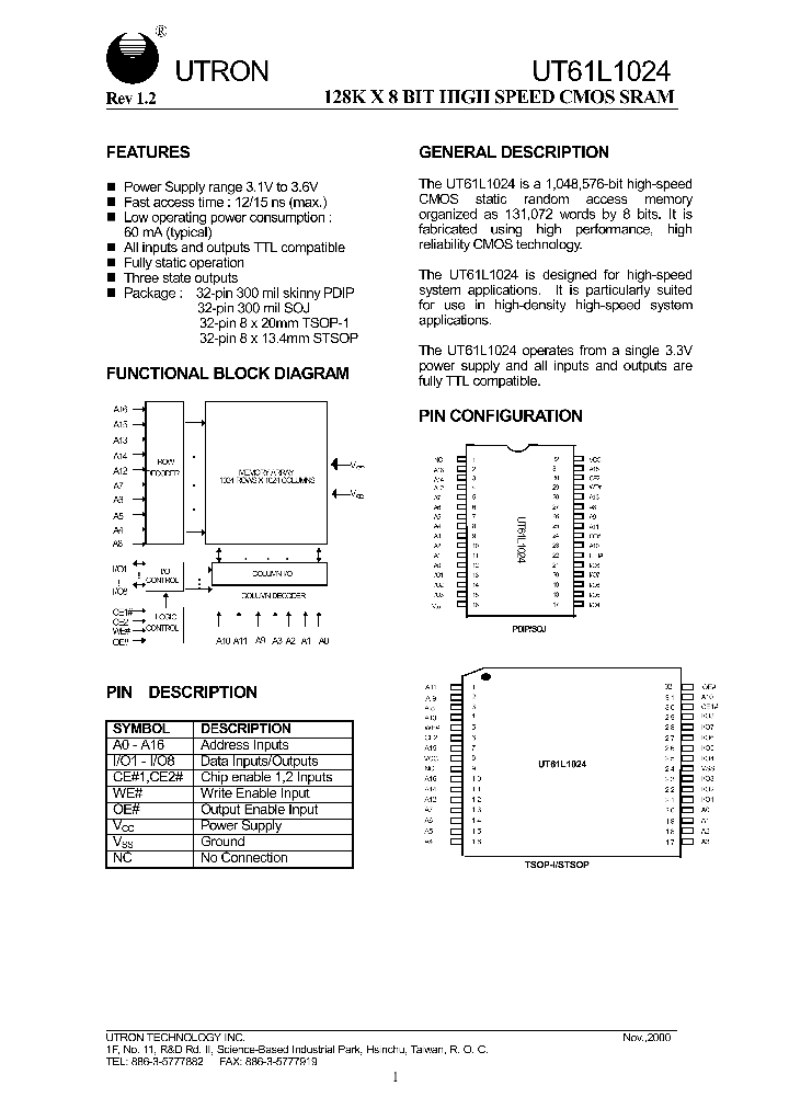 UT61L1024_528612.PDF Datasheet