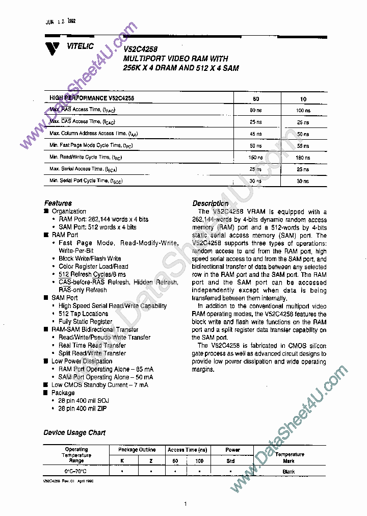 V52C4258Z80_502575.PDF Datasheet