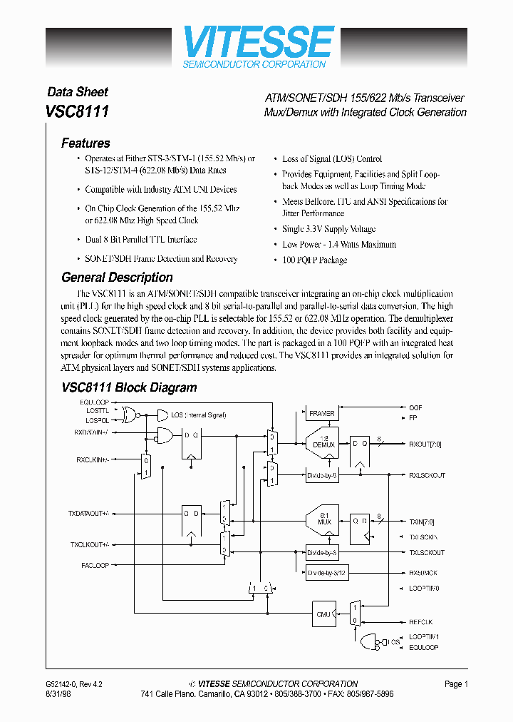 VSC8111_544326.PDF Datasheet