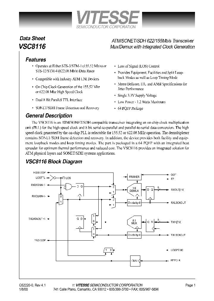 VSC8116QP_544336.PDF Datasheet