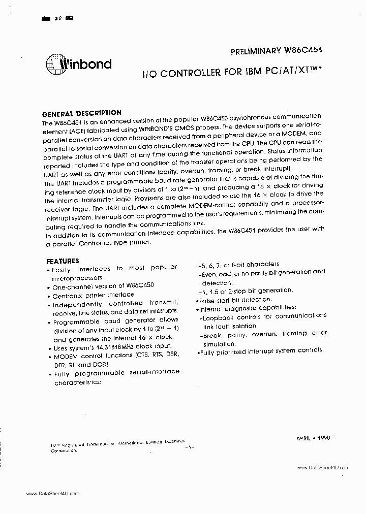 W86C451_505007.PDF Datasheet