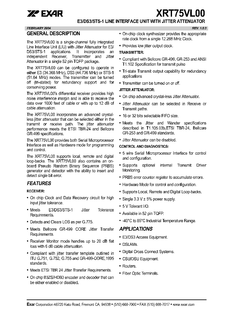 XRT75VL00IV_502232.PDF Datasheet
