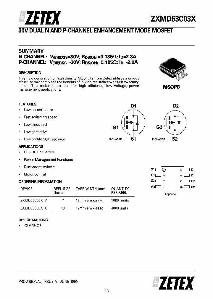 ZXMD63C03X_546346.PDF Datasheet