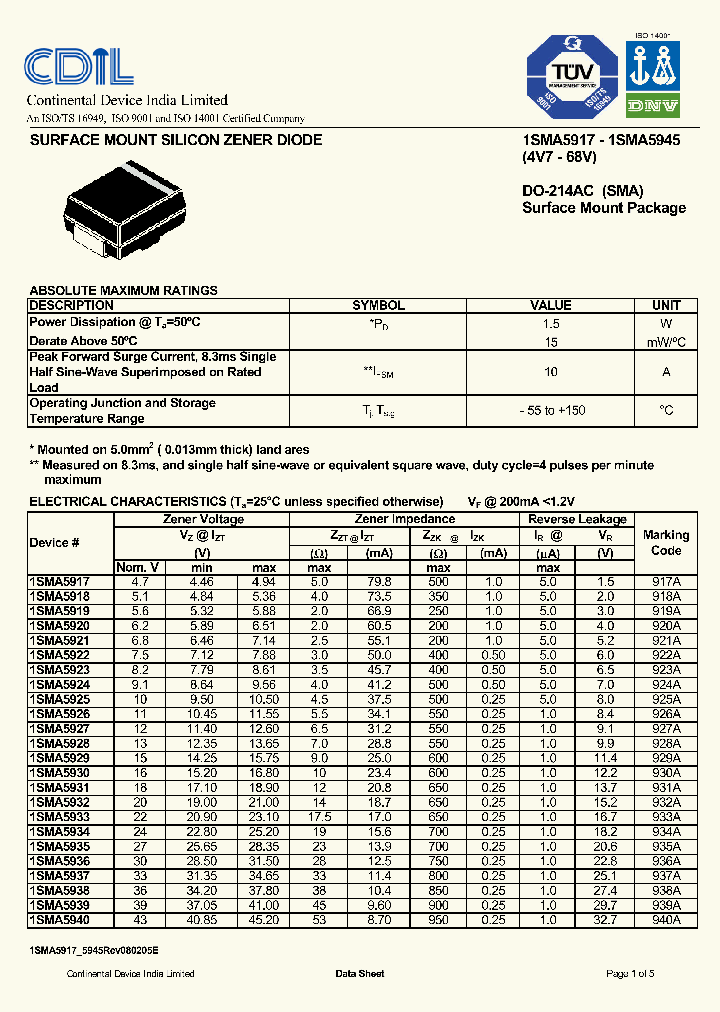 1SMA5917_635124.PDF Datasheet