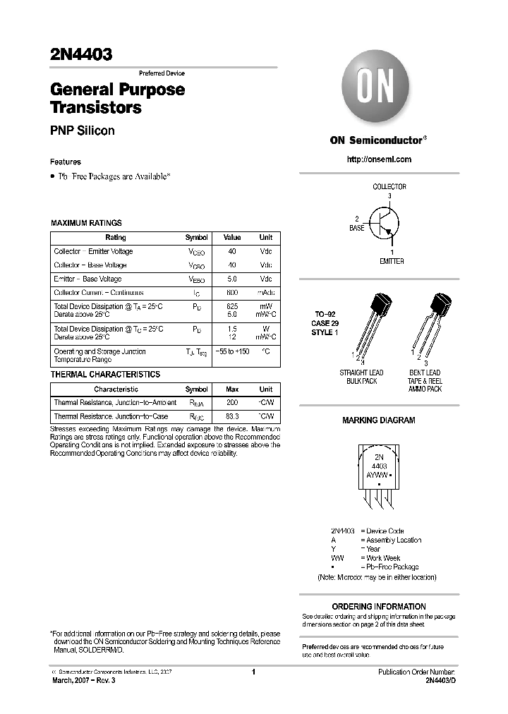 2N4403RLRMG_737158.PDF Datasheet