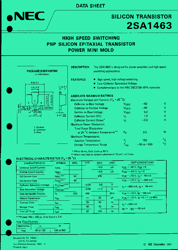 2SA1463-T2_606884.PDF Datasheet