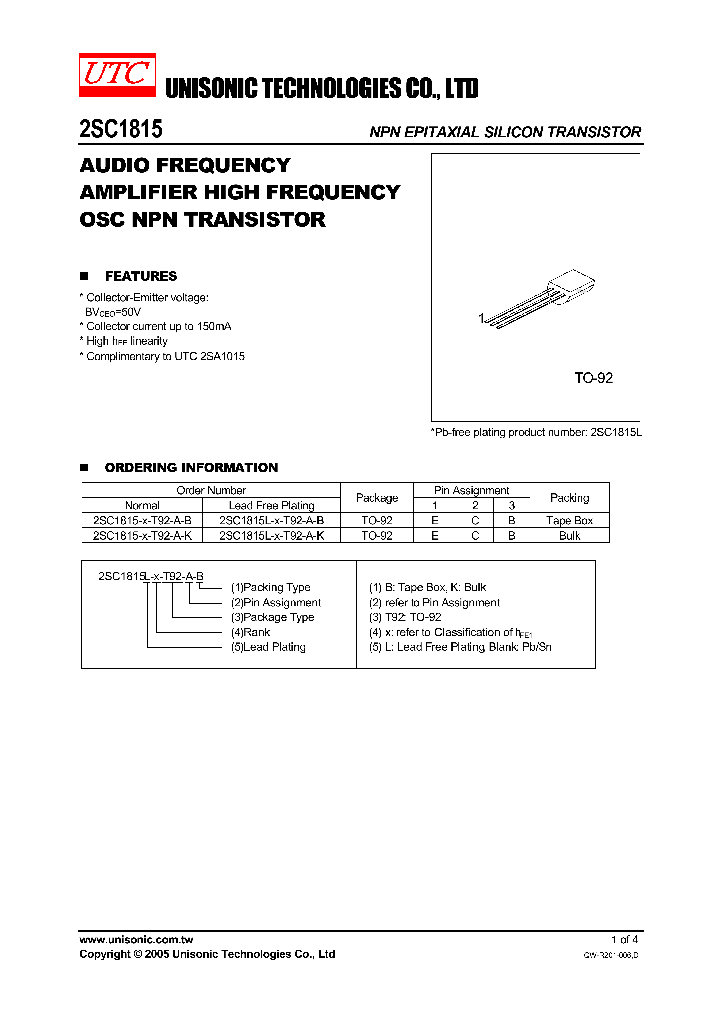 2SC1815-X-T92-A-K_747290.PDF Datasheet