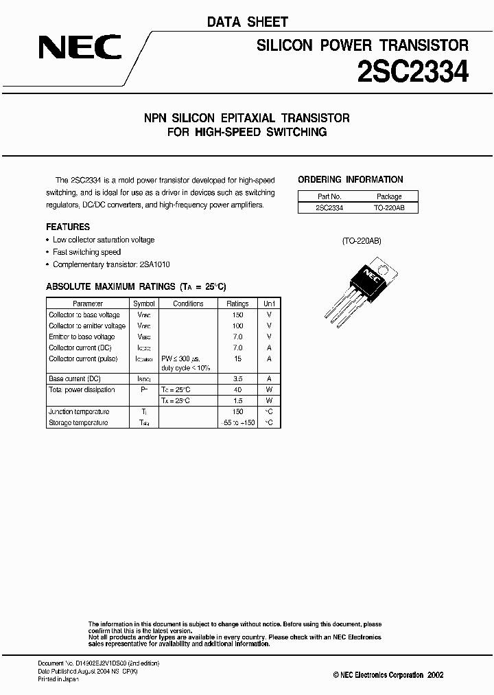 2SC2334_601615.PDF Datasheet