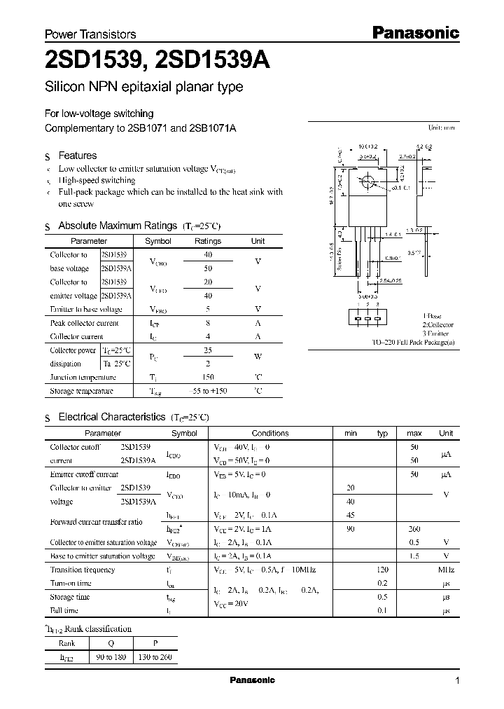 2SD1539A_694604.PDF Datasheet