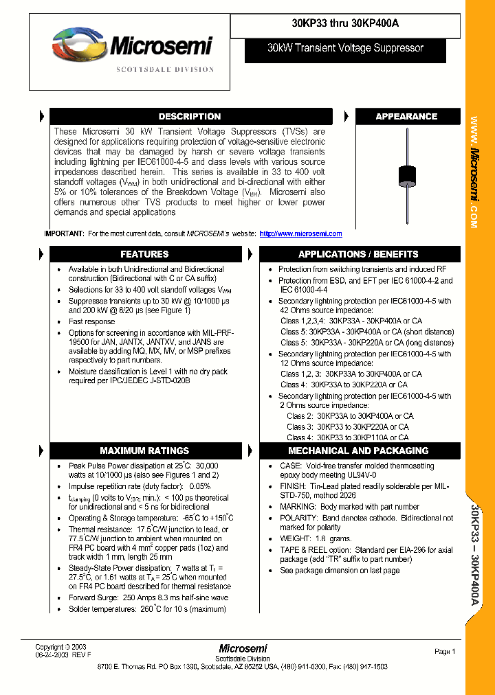 30KP33A_398371.PDF Datasheet