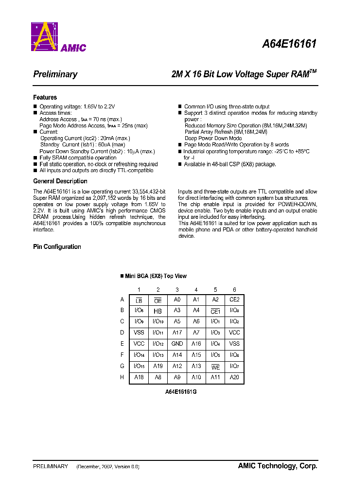 A64E16161G_688462.PDF Datasheet