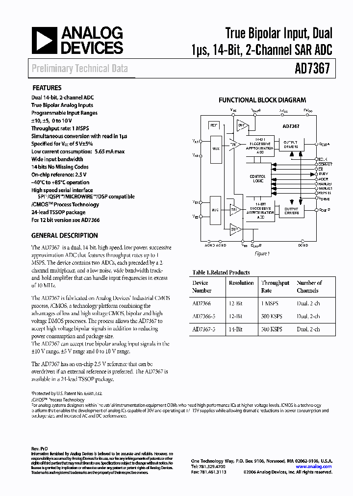 AD7367ARUZ-REEL7_707796.PDF Datasheet