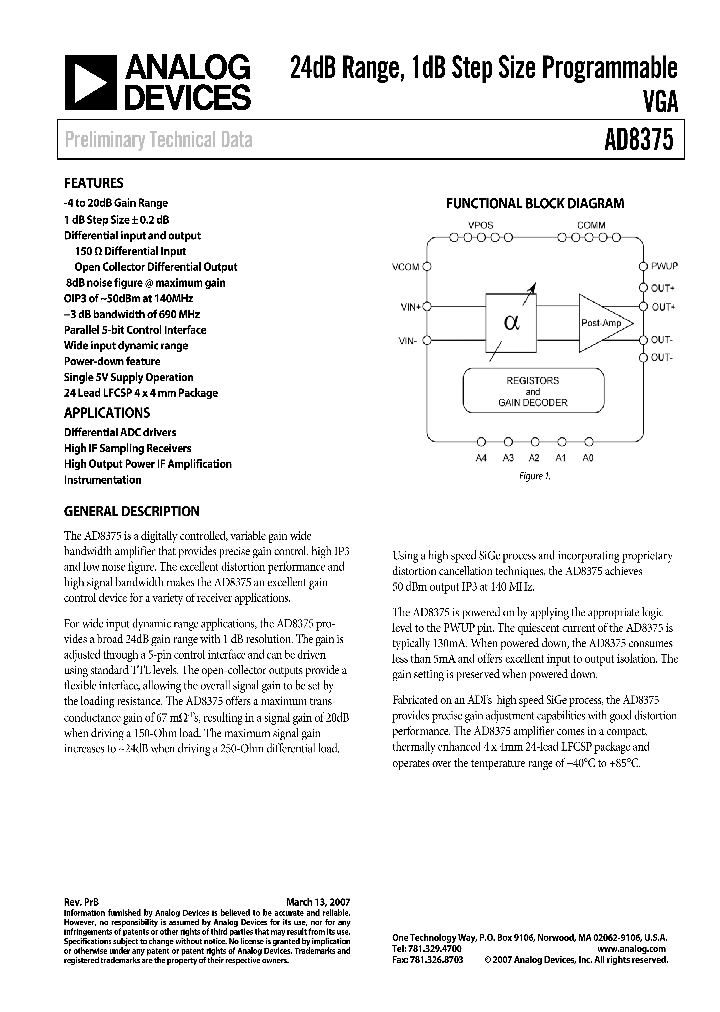 AD8375ACPZ-REEL7_601490.PDF Datasheet